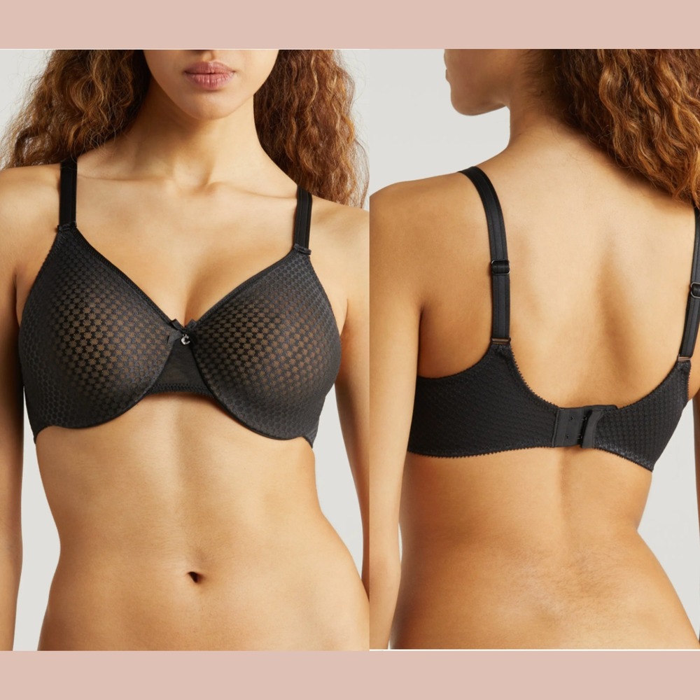 USED $76 Chantelle [ 34H US ] C Magnifique Nouveau Underwire Bra‎ Black #U1820